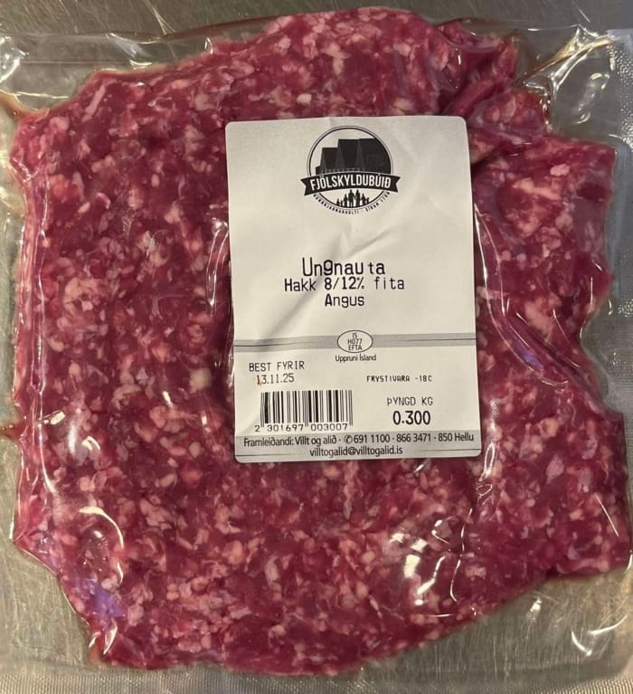 Kjöt í kassa - 5 pk. hakk (500 g), 5 hamborgarar, 2 pk. snitsel og 2 pk. gúllas - Image 2