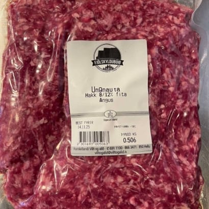 Nautahakk (8-12%) Angus frá Gunnbjarnarholti 5 x 500 g