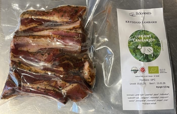 Krydduð lambarif frá Sölvanesi