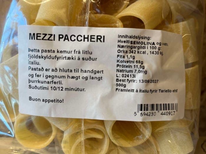 Mezzi Paccheri pasta frá Tariello - 1 pk. - Image 3