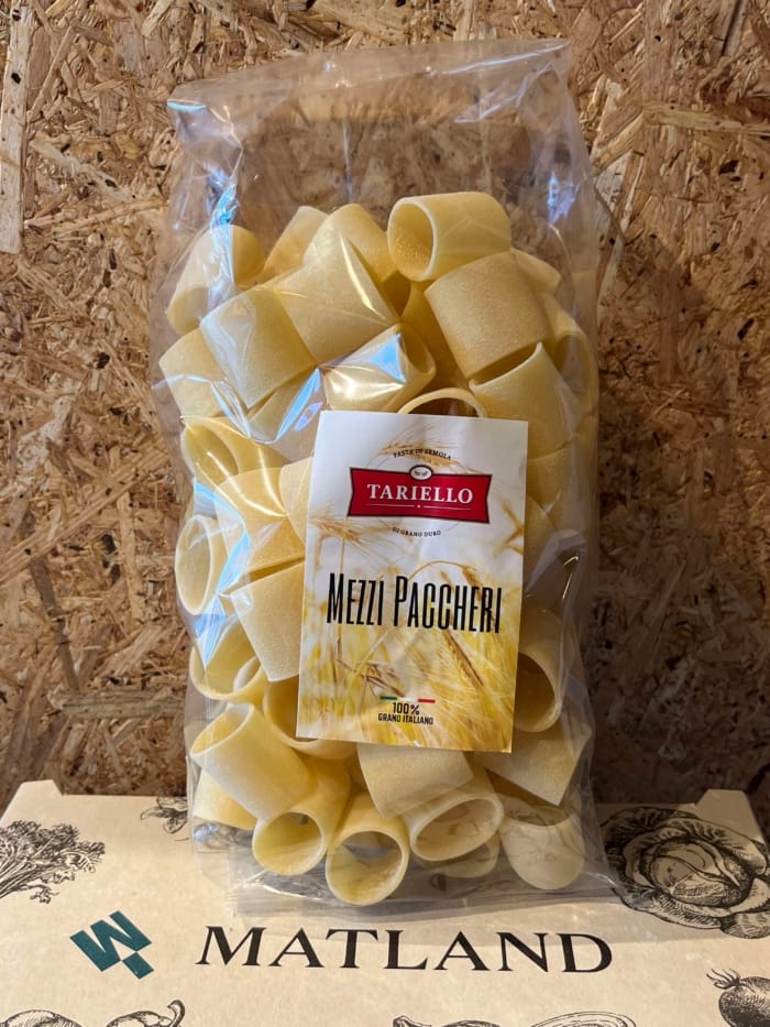 Mezzi Paccheri pasta frá Tariello - 1 pk.