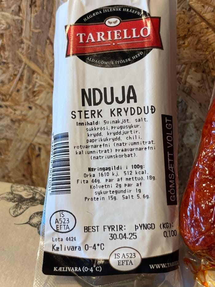 Nduja - sterk kryddpylsa frá Tariello - 1 stk. - Image 2