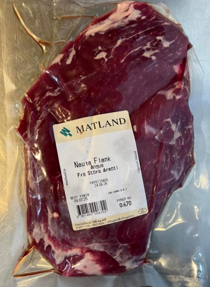 Fersk flanksteik af 100% Angus frá Stóra-Ármóti