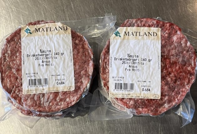 Brisketborgarar - 25-30% - ungnaut frá Holti - 10 stk x 140 g