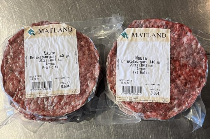 Brisketborgarar - 25-30% - frá Holti - 10 stk x 140 g