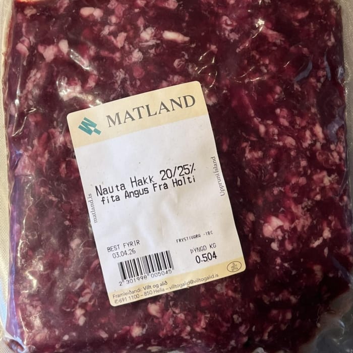 Ketóhakk (20-25%) af grasfóðruðum Angus frá Holti - 5 x 500 g
