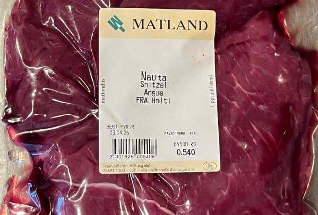 Nautasnitsel af grasfóðruðum Angus frá Holti