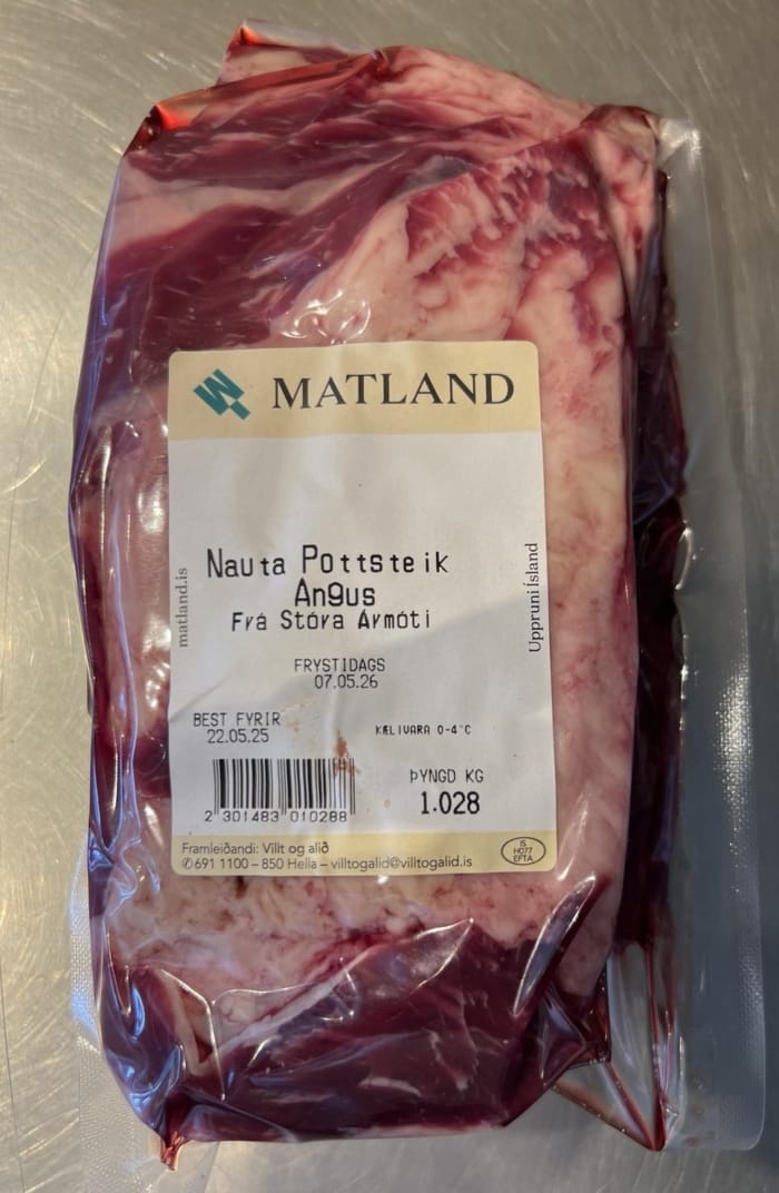 Pottsteik af 100% Angus frá Stóra-Ármóti