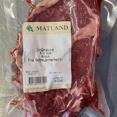 Ferskt ribeye af Angus frá Gunnbjarnarholti
