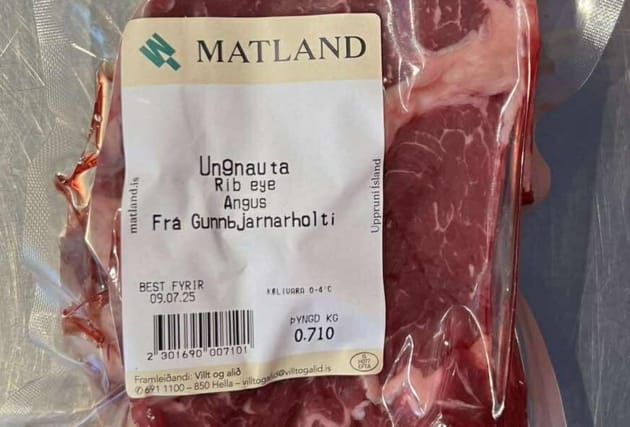Ferskt ribeye af Angus frá Gunnbjarnarholti