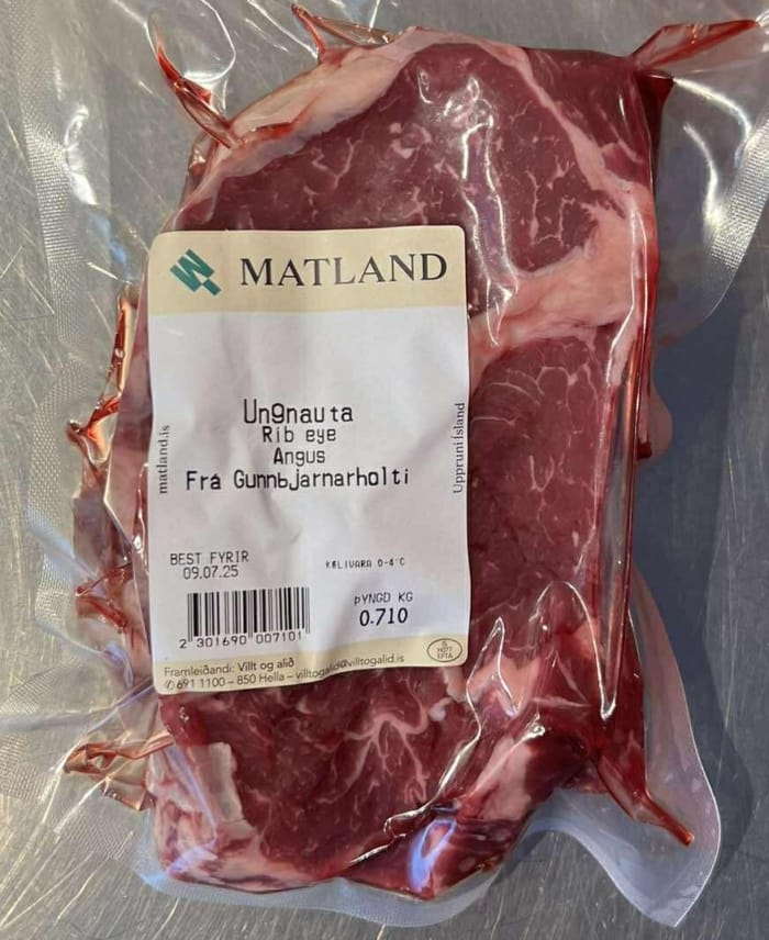 Ferskt ribeye af Angus frá Gunnbjarnarholti