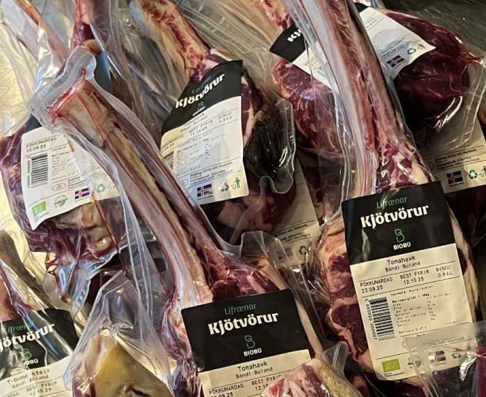 Lífræn fersk Tomahawksteik frá Búlandi