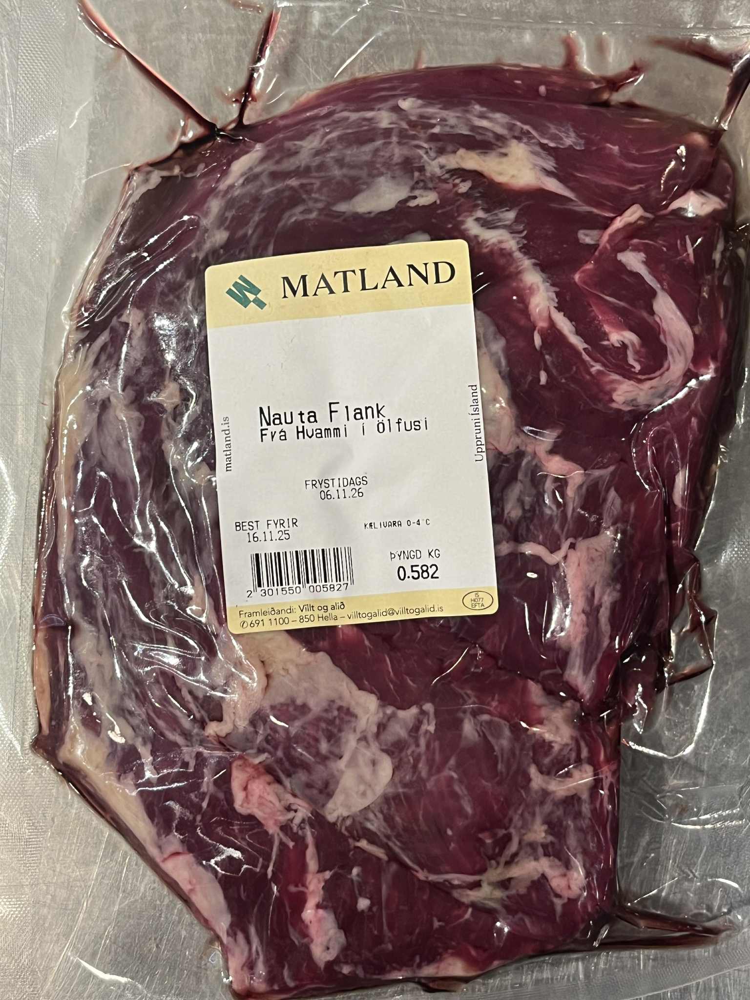 Ferskt flank af Angus frá Hvammi