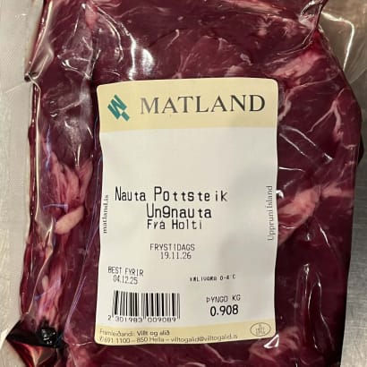 Pottsteik af grasfóðruðum holdagripum frá Holti