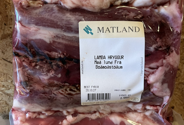 Hálfur hryggur með lundum frá Böðmóðsstöðum