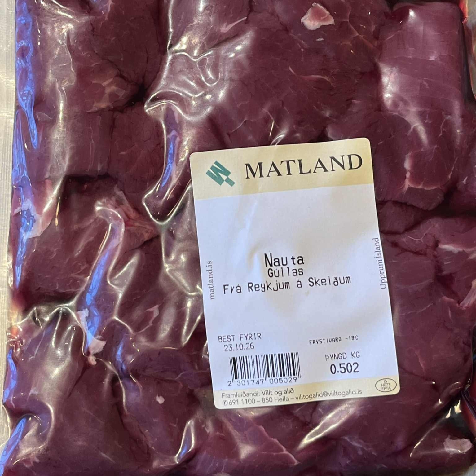 Gúllas frá Reykjum - 2 x 500 g