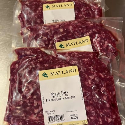 Litlir pakkar af nautahakki (8-12%) frá Reykjum - 5 pk x 300 g