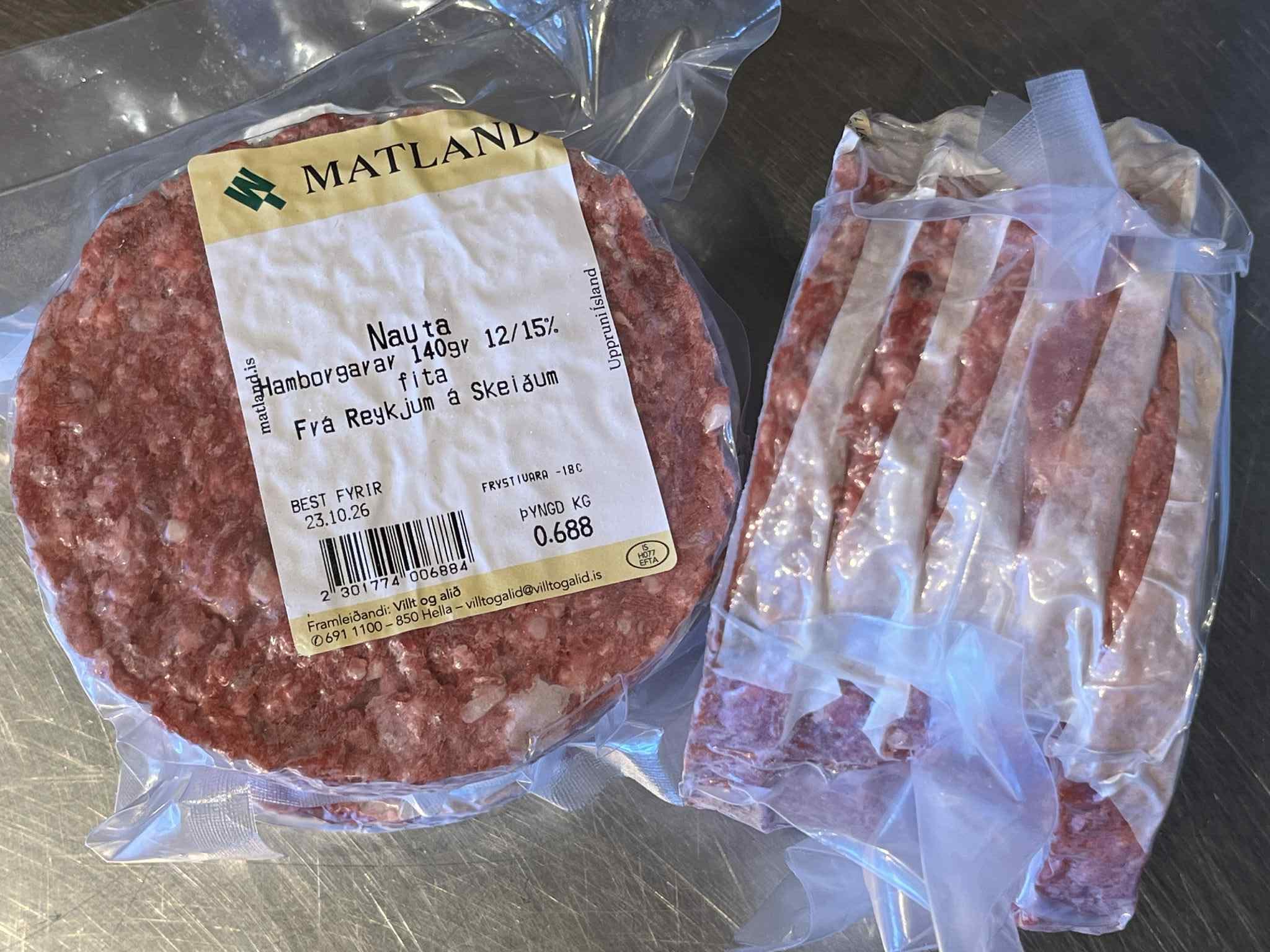 Hamborgarar - 12-15% - frá Reykjum - 10 stk x 140 g