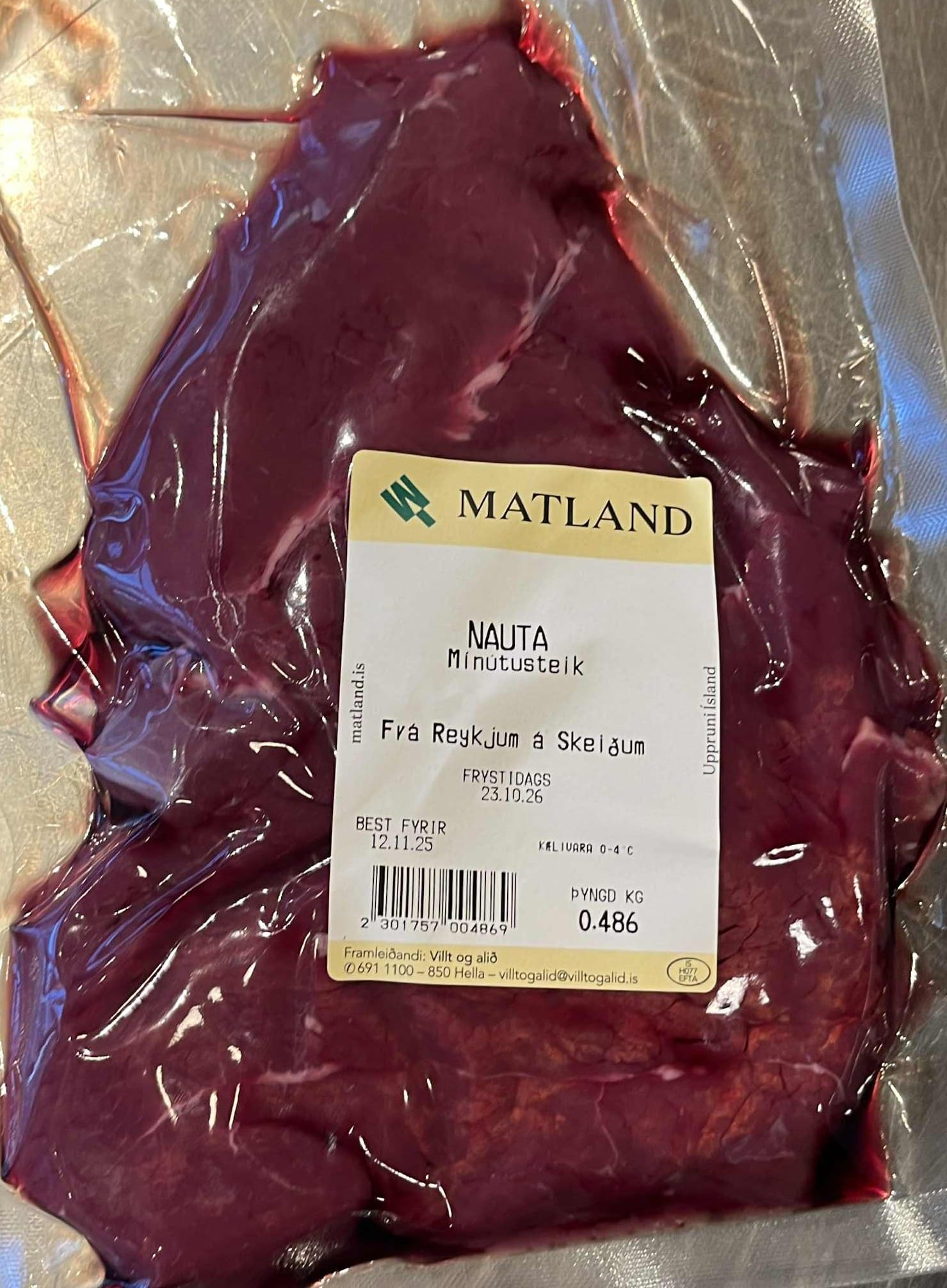 Mínútusteikur frá Reykjum