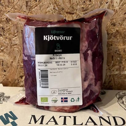 Ferskt lífrænt ribeye frá Neðra-Hálsi