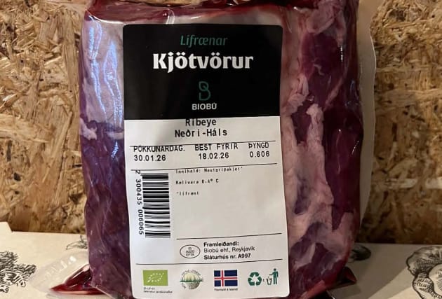 Ferskt lífrænt ribeye frá Neðra-Hálsi
