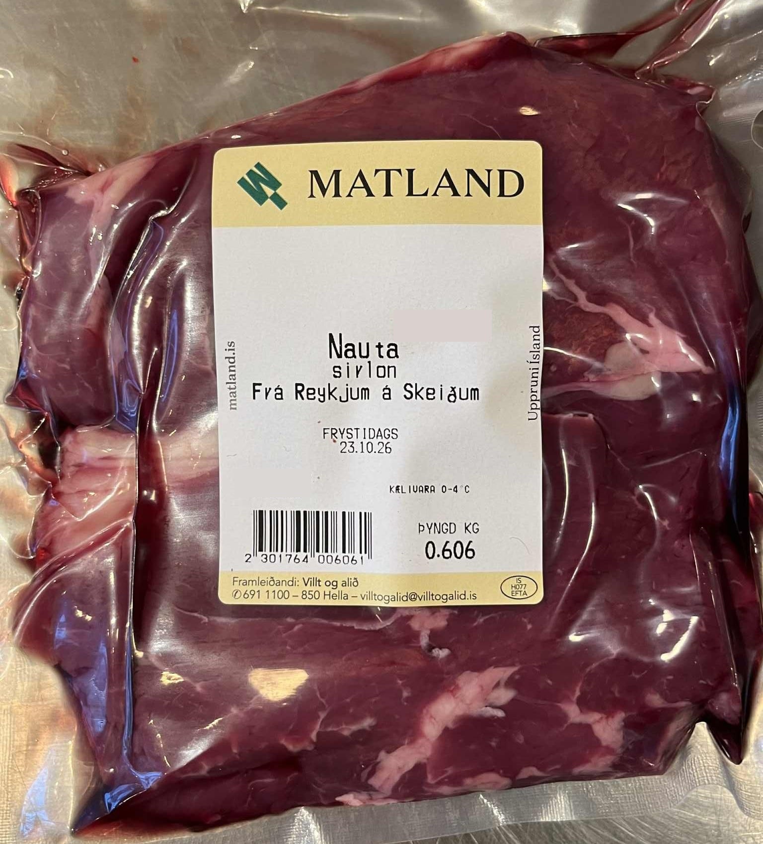 Sirloinsteikur frá Reykjum