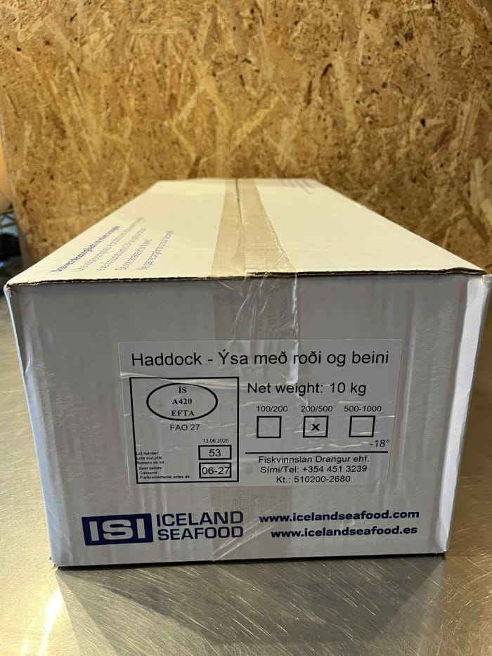 Ýsuflök með roði og beini - 10 kg