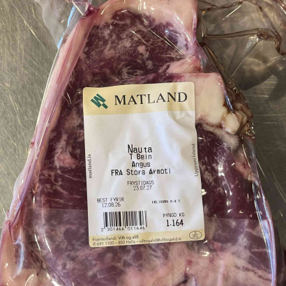 Fersk T-beinssteik af 100% Angus frá Stóra-Ármóti