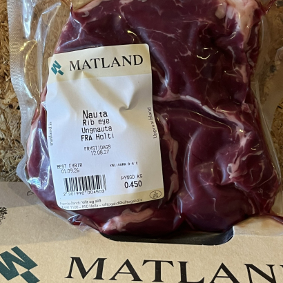 Ferskt ribeye af grasfóðruðu ungnauti frá Holti