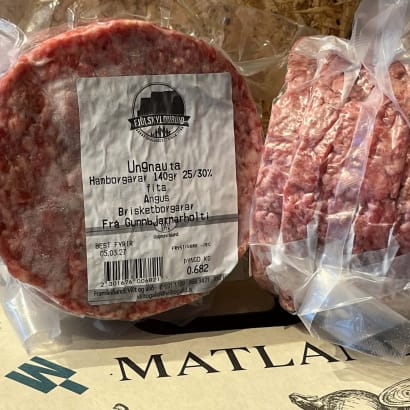 Brisketborgarar (25-30%) af Angus frá Gunnbjarnarholti - 10 stk.