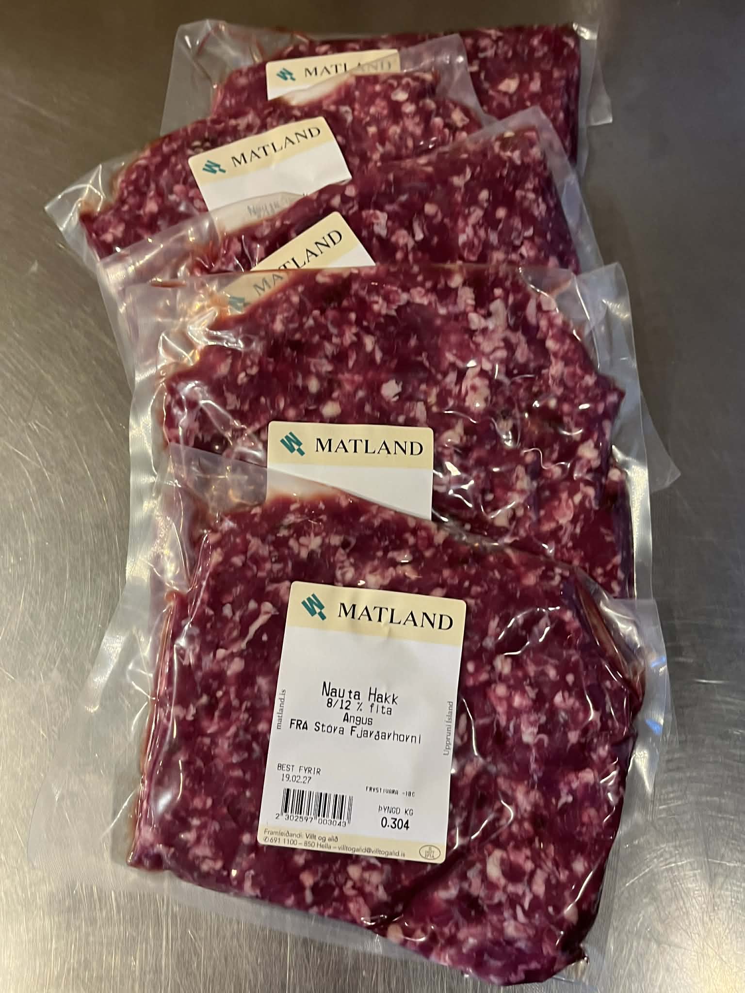 Litlir pakkar af Angus-nautahakki frá Stóra-Fjarðarhorni - 5 x 300 g