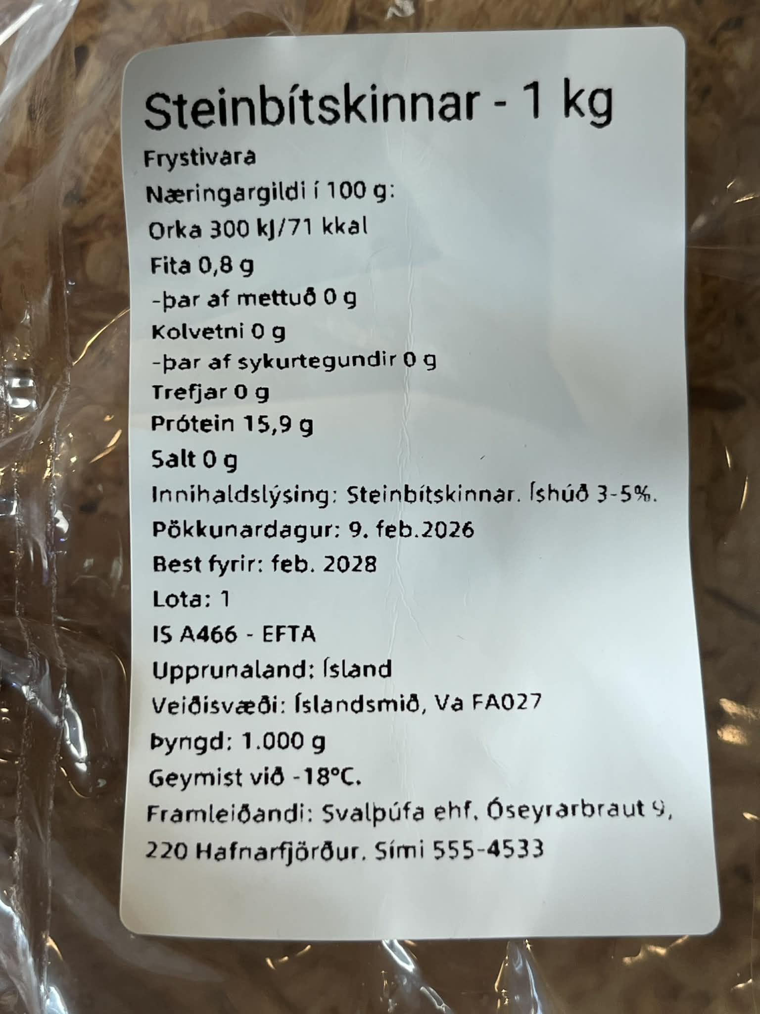 Steinbítskinnar - 1 kg - Image 2