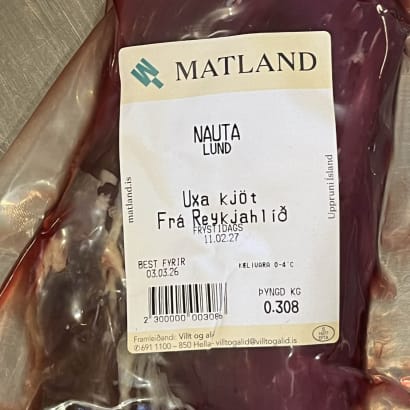 Fersk nautalund frá Reykjahlíð