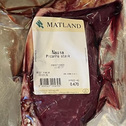 Fersk pichanasteik frá Reykjahlíð