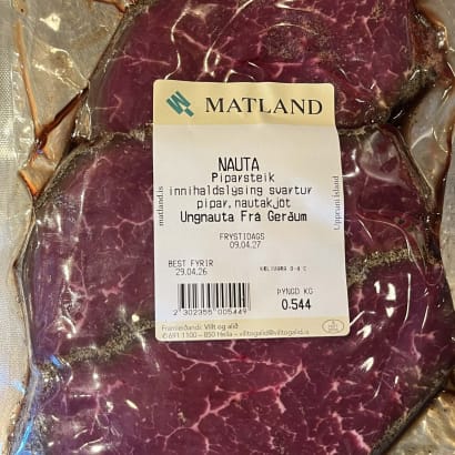 Ferskar piparsteikur af Angus frá Gerðum