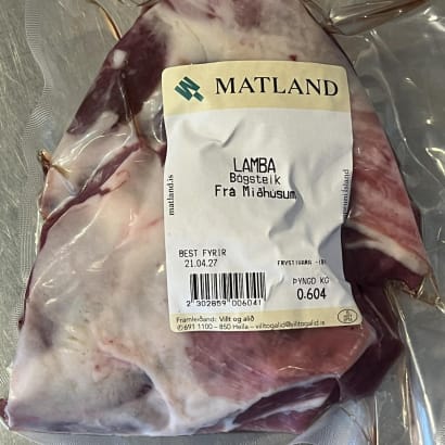 Úrbeinuð bógsteik frá Miðhúsum á Ströndum