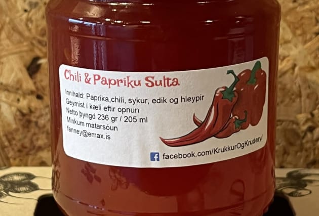 Chili- og paprikusulta - stór krukka