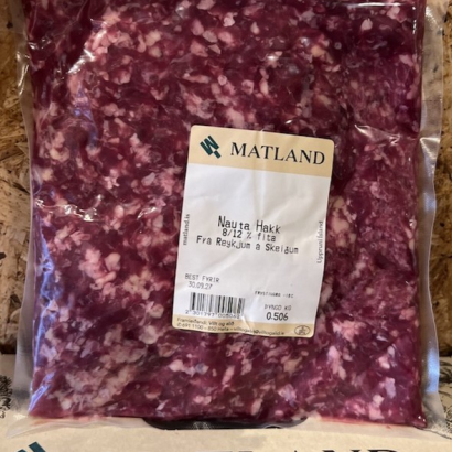 Nautahakk (8-12%) frá Reykjum - 5 x 500 g