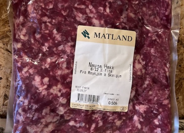Nautahakk (8-12%) frá Reykjum - 5 x 500 g