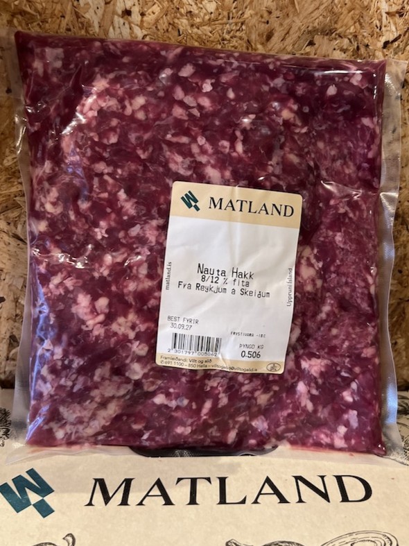 Nautahakk (8-12%) frá Reykjum - 5 x 500 g