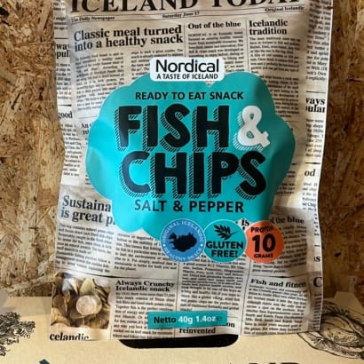Fiskisnakk „Fish & chips“ - salt og pipar