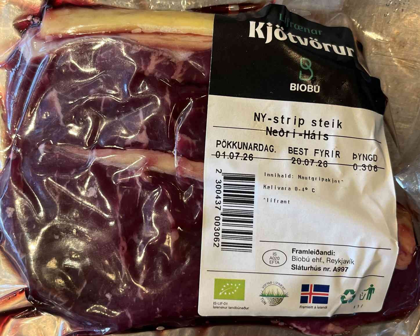 Ferskt lífrænt NY-strip frá Neðra-Hálsi - Image 2