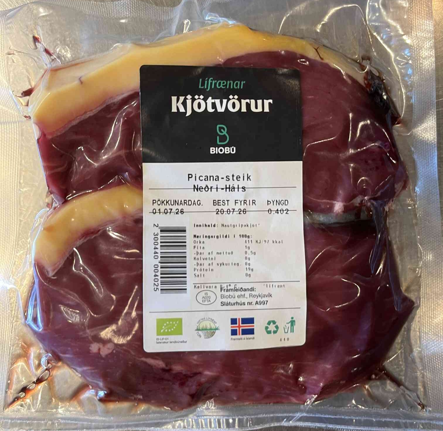 Ferskar lífrænar Pichana-steikur frá Neðra-Hálsi - Image 2