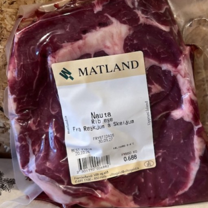 Ferskt ribeye frá Reykjum