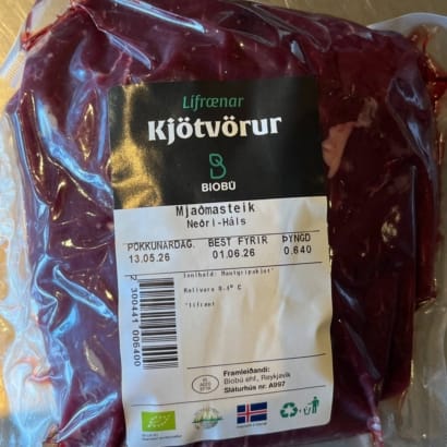 Fersk lífræn mjaðmasteik frá Neðra-Hálsi