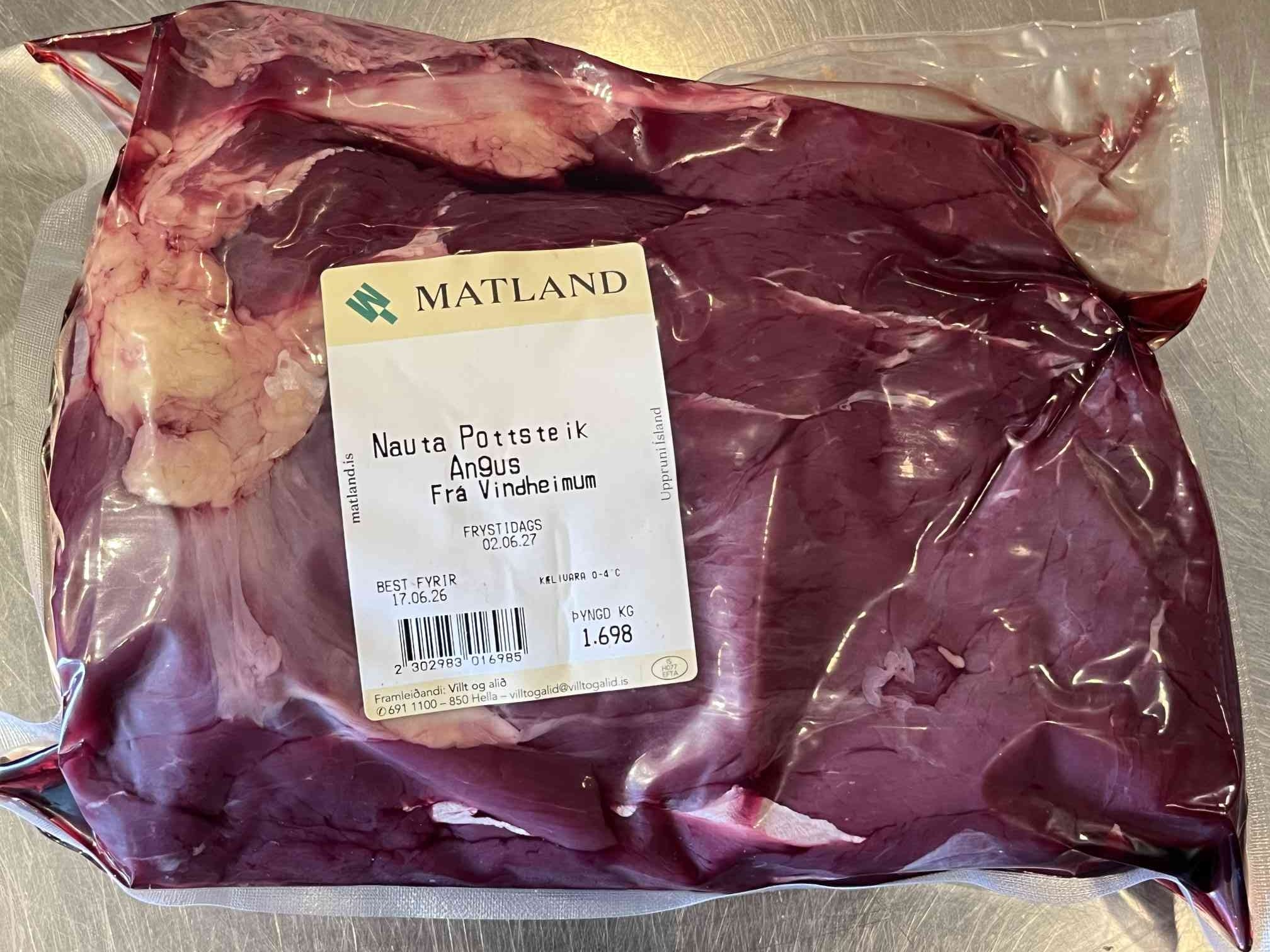 Fersk pottsteik af 100% Angusnauti frá Vindheimum