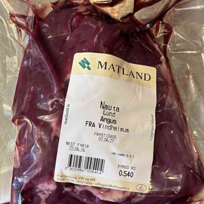 Fersk nautalund af 100% Angus frá Vindheimum