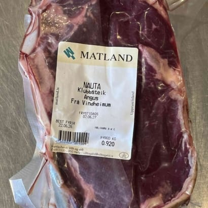 Fersk klúbbsteik af 100% Angusnauti frá Vindheimum