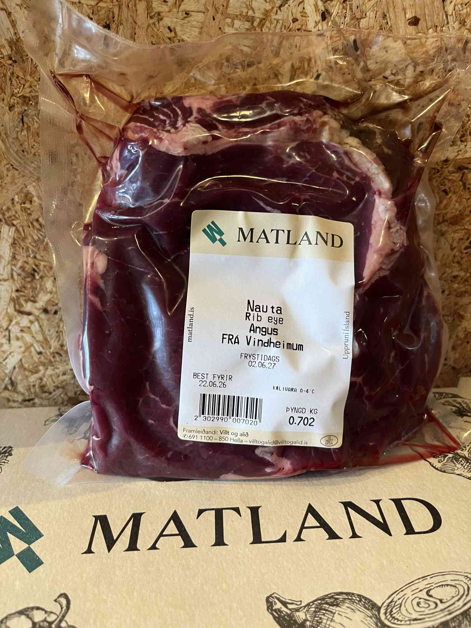 Ferskt ribeye af 100% Angusnauti frá Vindheimum