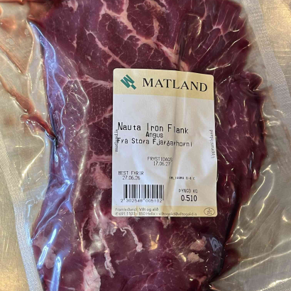 Ferskt flat iron af Angus frá Stóra-Fjarðarhorni